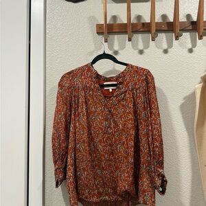 ba&sh Terracotta Patterned Blouse